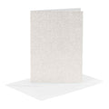 Creativ Company - Creativ Company Kaarten en enveloppen 105x15cm glitter wit - 4 stuks