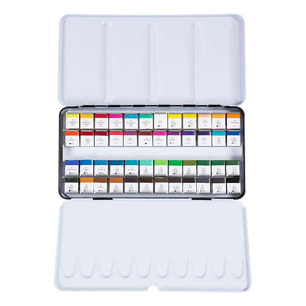 Creotime art aquarelverf standaardkleuren - 48 kleuren