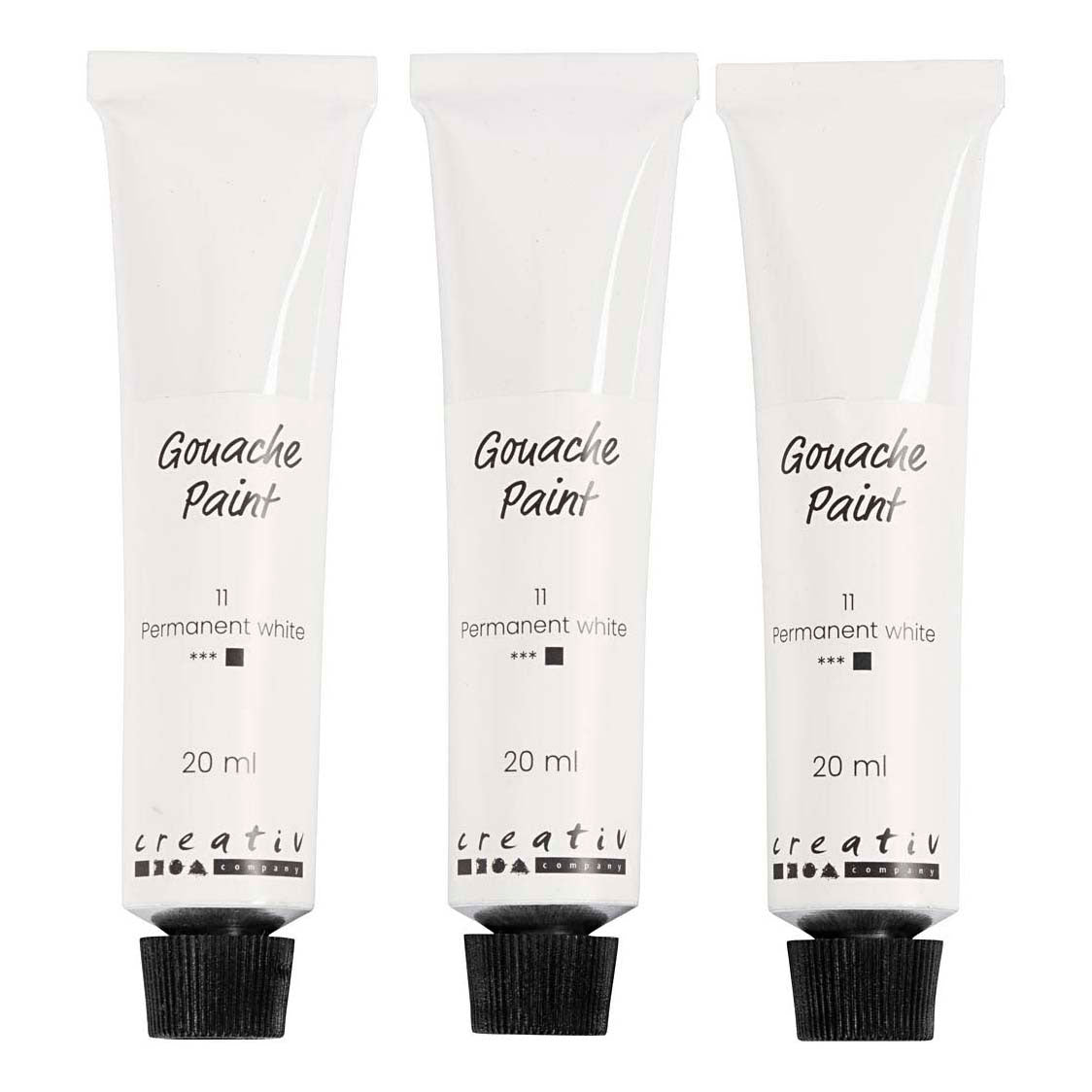 Creativ company gouacheverf wit - 3x20ml.