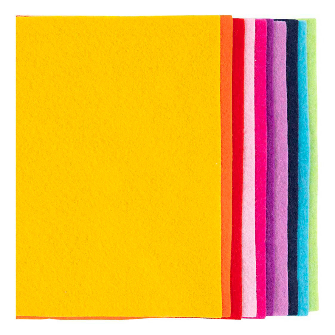 Creativ company hobbyvilt a4 dikte 2mm kleurrijk - 10st.