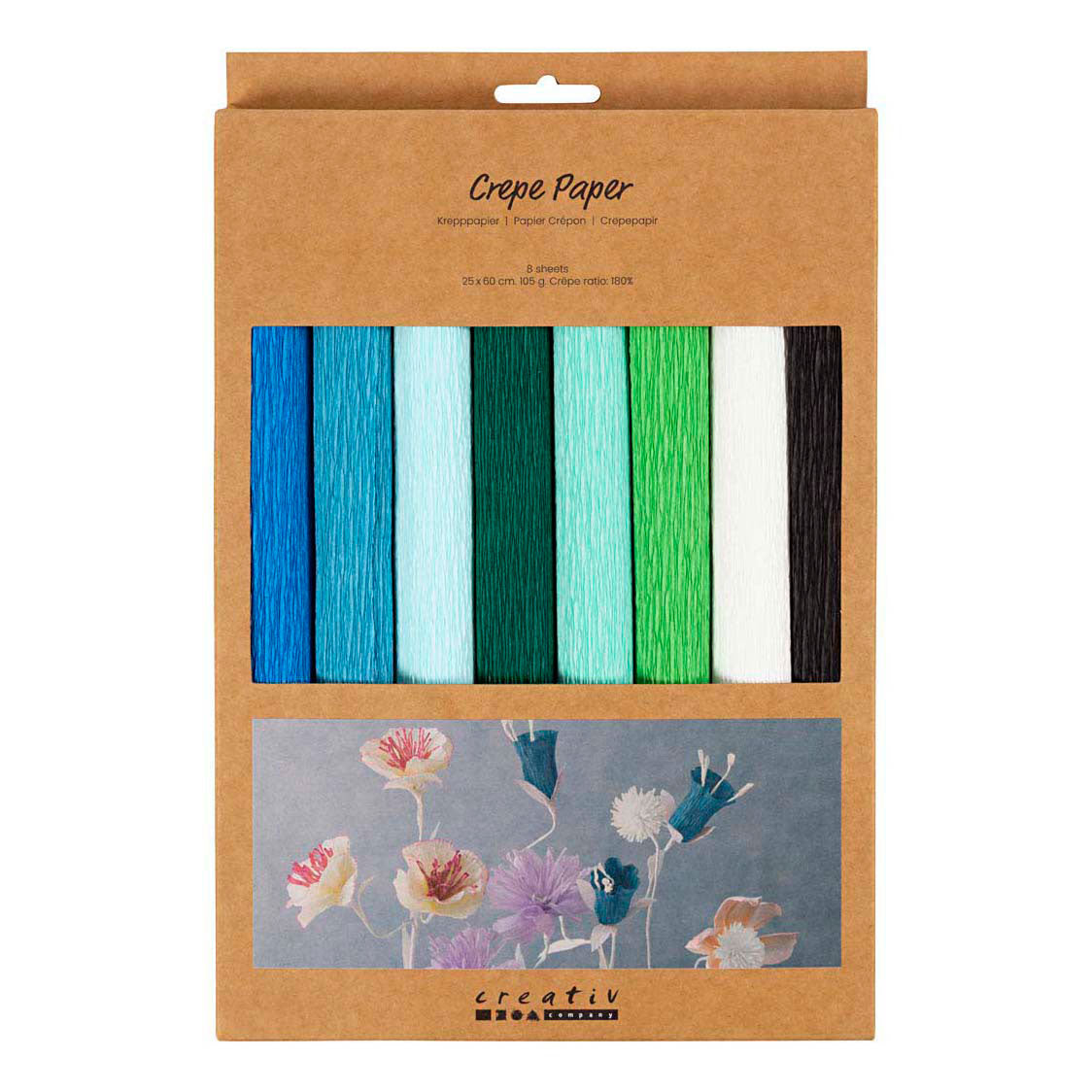 Creativ Company - Creativ Company Crepepapier blauw en groen harmonie - 8st.