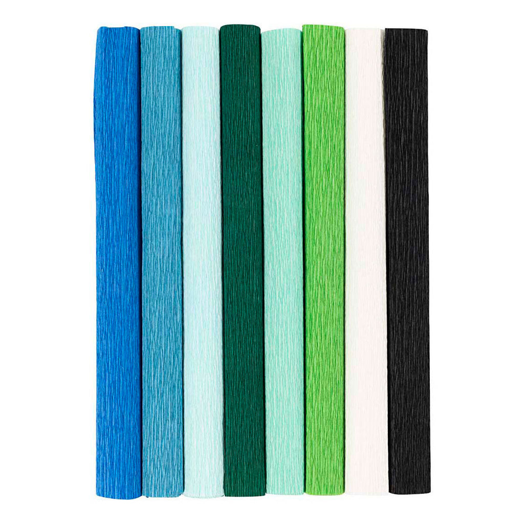 Creativ Company - Creativ Company Crepepapier blauw en groen harmonie - 8st.