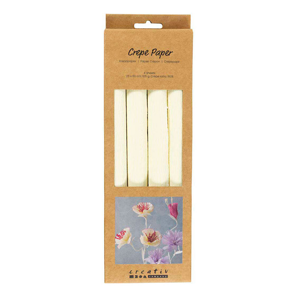 Creativ Company - Creativ Company Crepepapier off white - 4 stuks