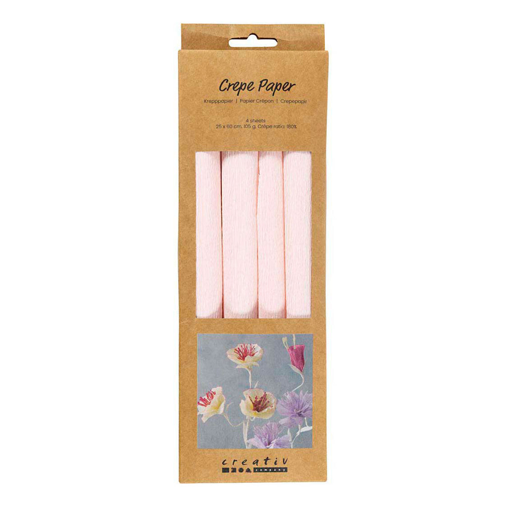 Creativ company crepepapier lichtroze - 4st.