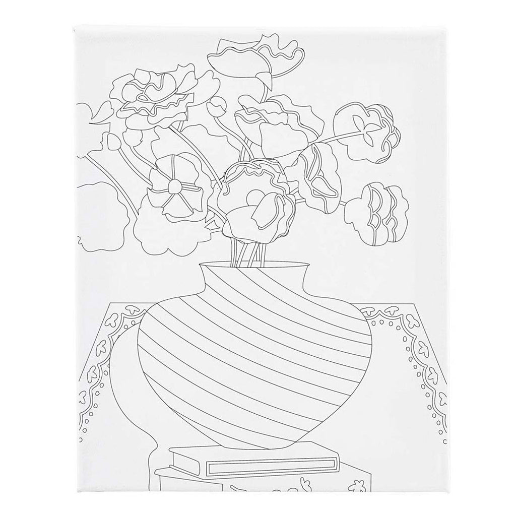 Creativ Company - Creativ Company Schildercanvas met print boeket in vaas - 24x30cm