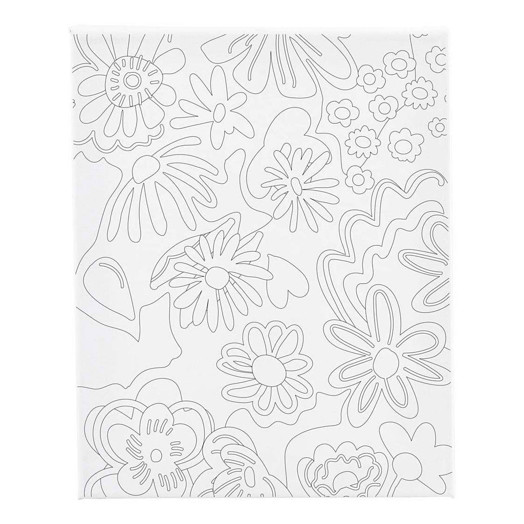 Creativ company schildercanvas met print bloemen - 24x30cm