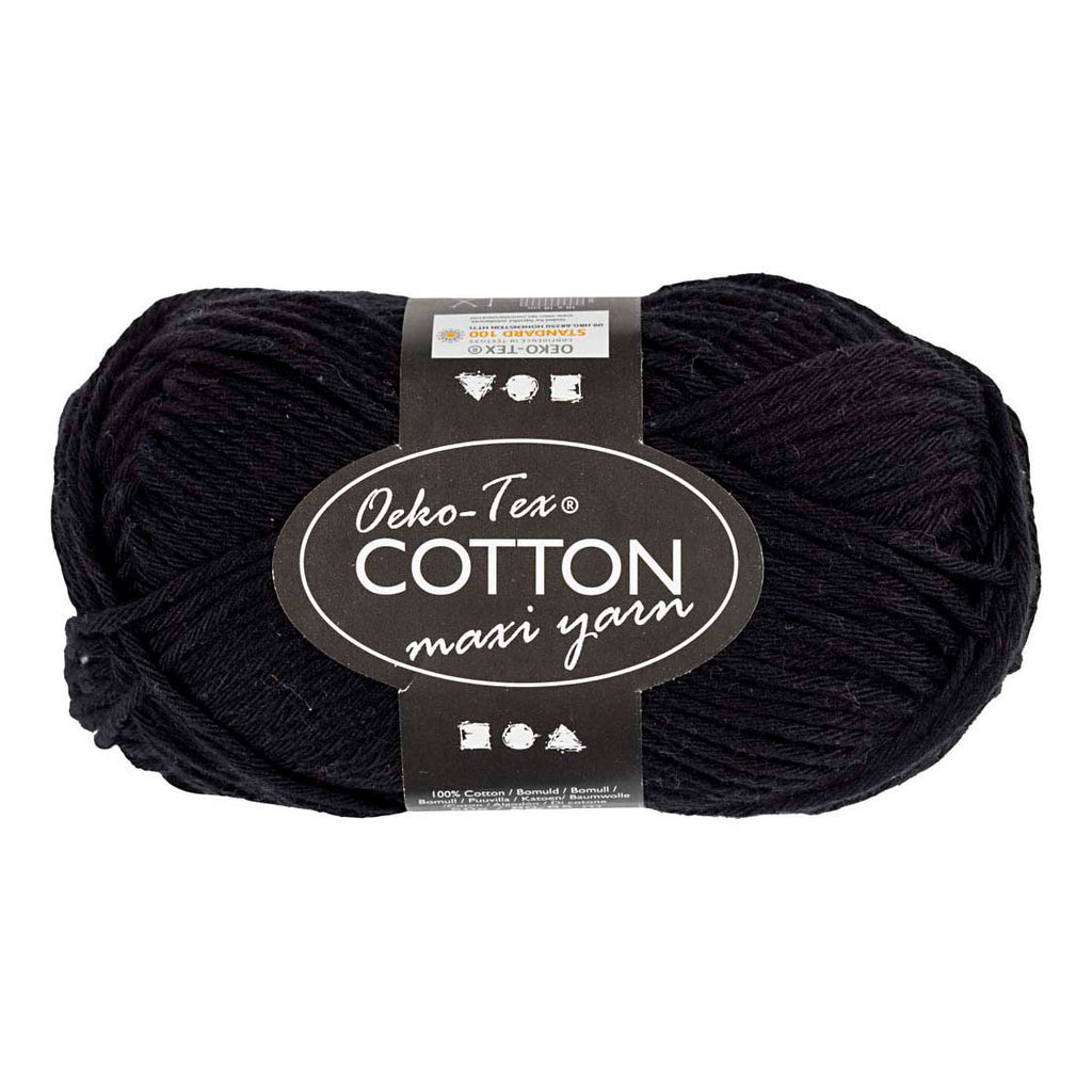 Creativ company katoengaren afm 8 8 l: 80-85 m zwart - 50gr.
