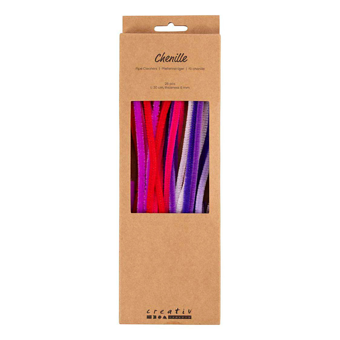 Creativ Company - Creativ Company Chenille 6mm x 30cm paars en roze harmonie - 25st.