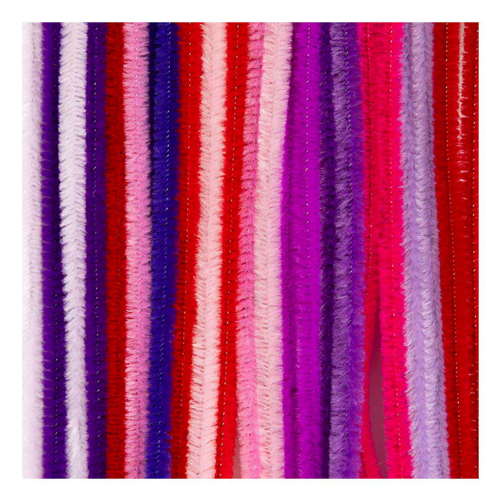 Creativ Company - Creativ Company Chenille 6mm x 30cm paars en roze harmonie - 25st.