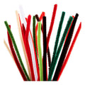 Creativ company chenille 6mm x 30cm kerst kleuren- 25st.