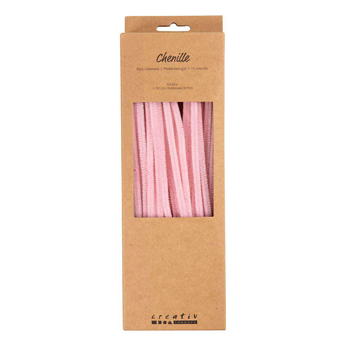 Creativ company chenilledraad roze knutselmateriaal 50 stuks 6mm x 30cm.