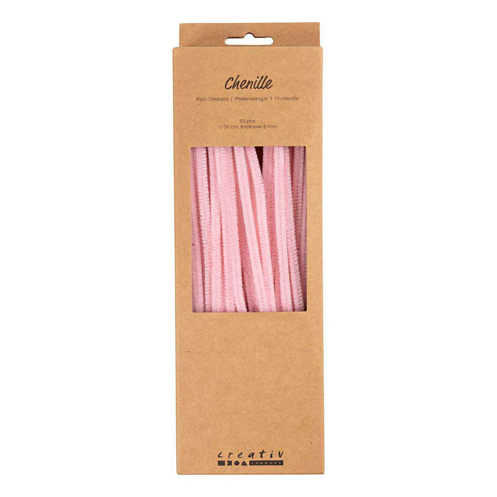 Creativ company chenille 6mm x 30cm roze - 50st.