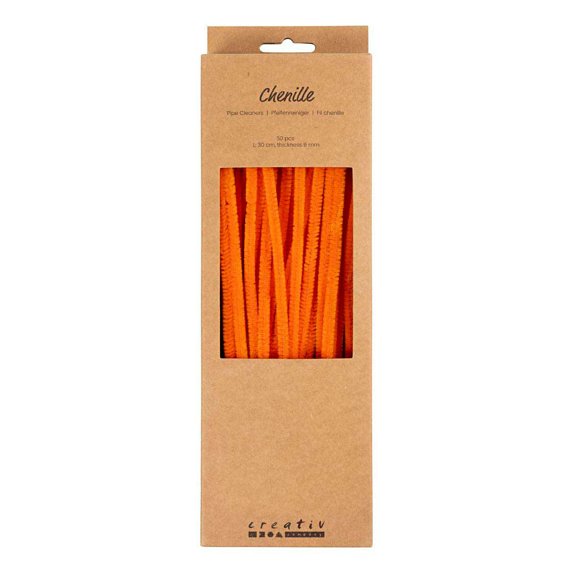 Creativ Company - Creativ Company Chenille 6mm x 30cm oranje - 50 stuks