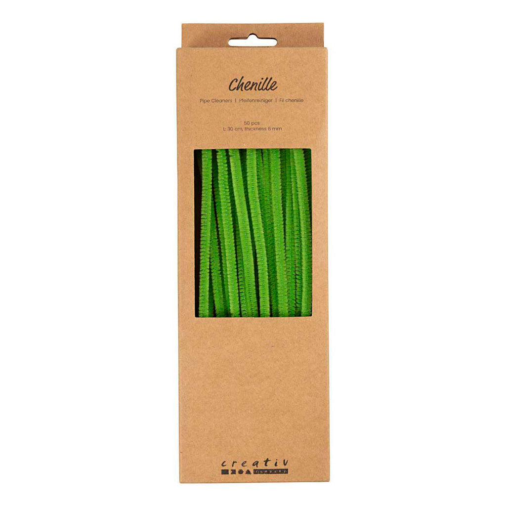 Creativ Company - Creativ Company Chenille 6mm x 30cm lime groen - 50 stuks