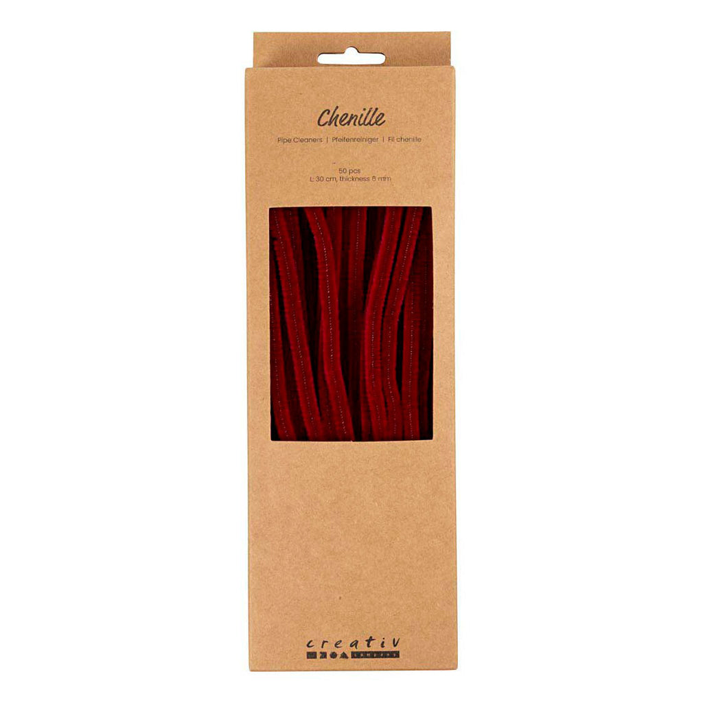 Creativ company chenilledraad knutselmateriaal donkerrood 50 stuks 6mm x 30cm.