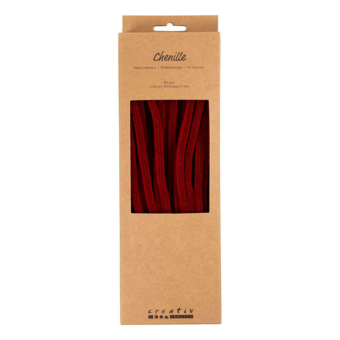 Creativ Company - Creativ Company Chenille 6mm x 30cm donkerrood - 50 stuks