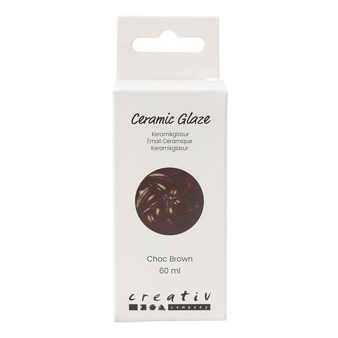 Creativ company keramiek glazuur 984-1101 c dekkend chocolat brown - 60ml
