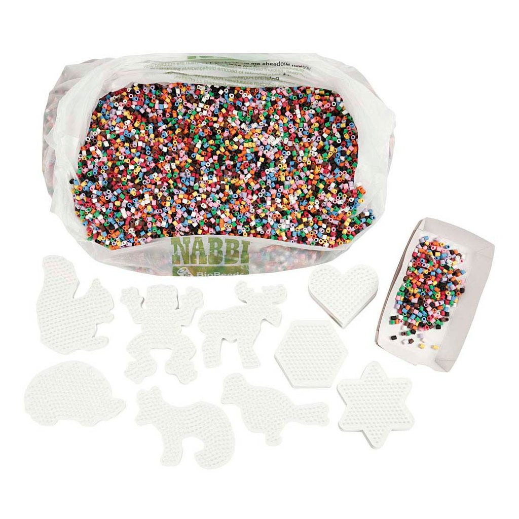 Creativ company nabbi biobeads klaslokaalset 5x5mm standaardkleuren