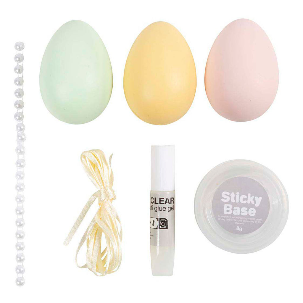 Creativ company mini hobbyset decoratie eieren pastelkleuren