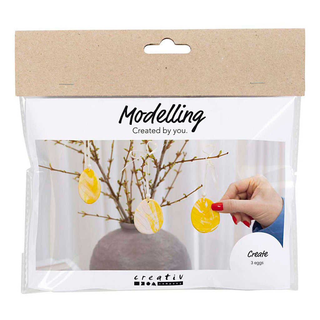 Creativ company mini hobbyset boetseren ei lichtgeel pastelkleuren