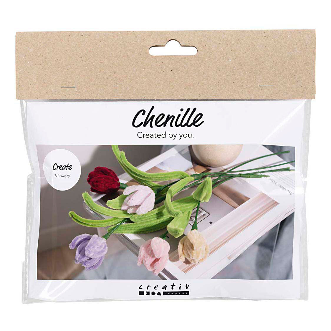 Creativ company mini hobbyset tulpen bloemen van chenilledraad