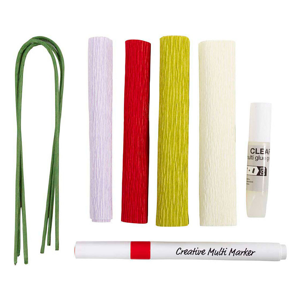 Creativ Company - Creativ Company Mini hobbyset bloemen van crepepapier pastelkleuren