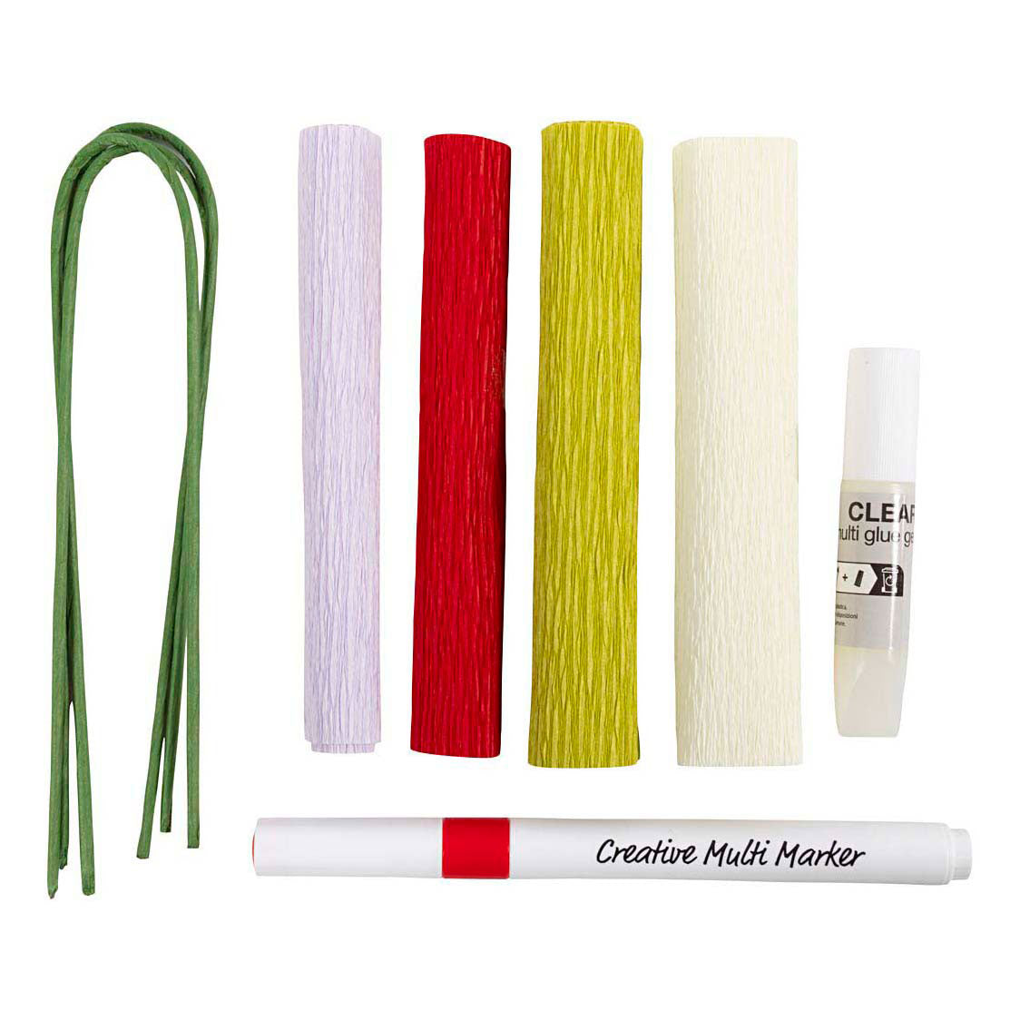 Creativ Company - Creativ Company Mini hobbyset bloemen van crepepapier pastelkleuren