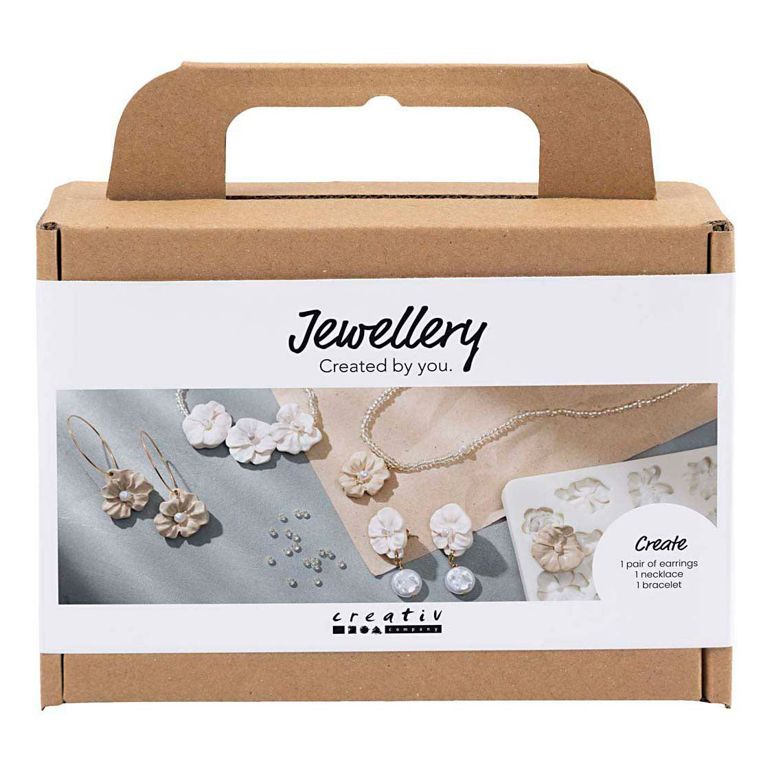 Creativ company mini hobbyset sieraden oorbellen armband en halsketting bloemontwerp