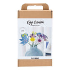 Creativ company hobbyset bloemen van eierdozen pastelkleuren