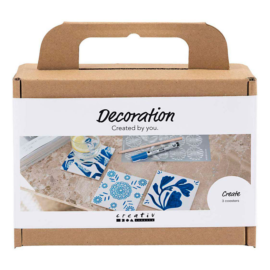 Creativ Company - Creativ Company Mini hobbyset decoratie porseleinen onderzetters blauw
