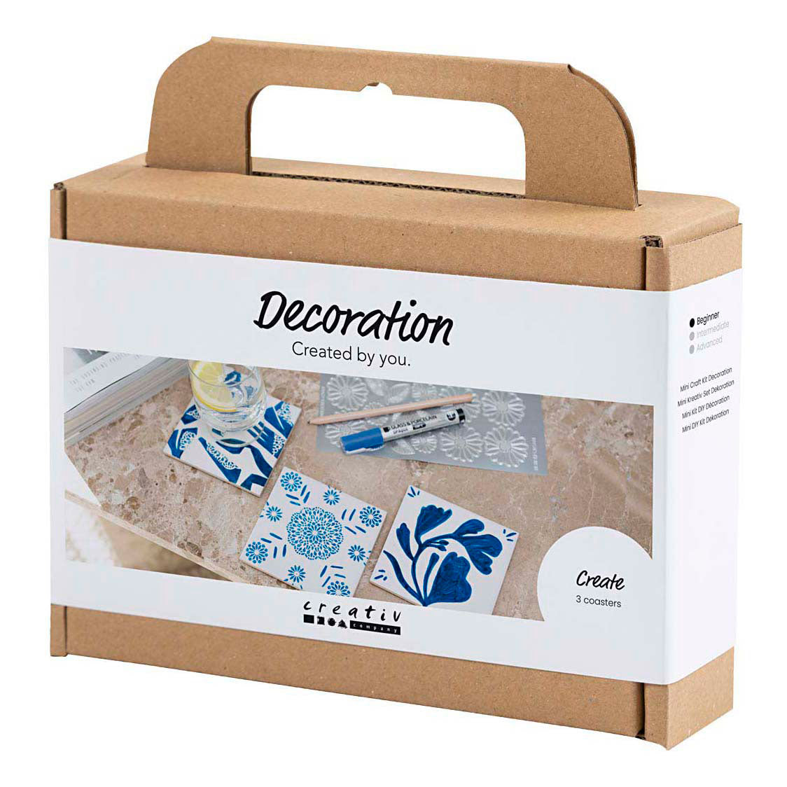 Creativ Company - Creativ Company Mini hobbyset decoratie porseleinen onderzetters blauw