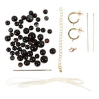 Creativ company mini hobbyset sieraden halsketting en oorbellen zwart en wit