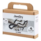 Creativ company mini hobbyset sieraden halsketting en oorbellen zwart en wit