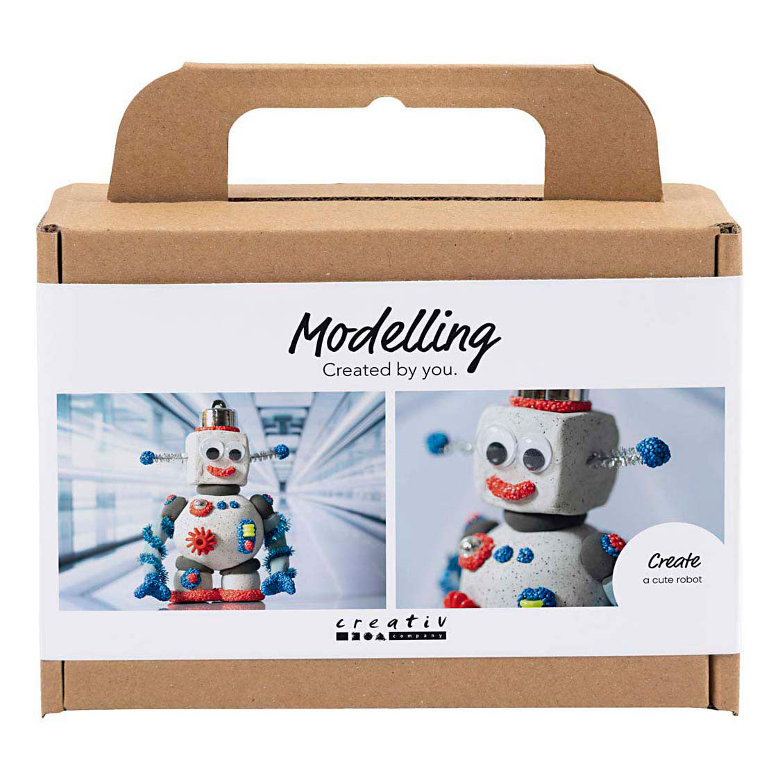 Creativ Company - Creativ Company Mini hobbyset robot boetseren blauw grijs en rood