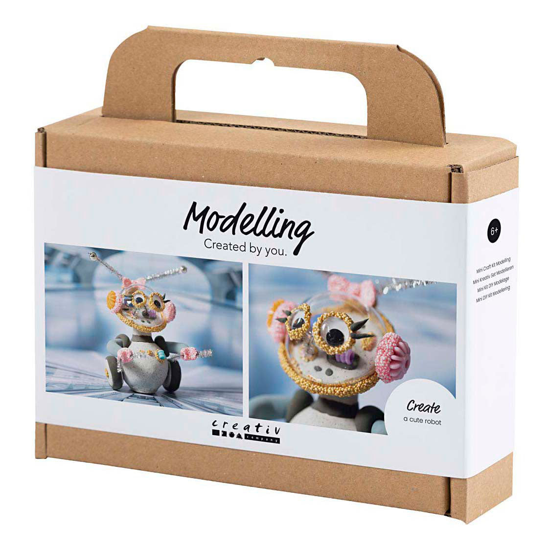 Creativ Company - Creativ Company Https://www.cchobby.nl/mini-hobbyset-boetseren-robot-grijs-roze-1-doos