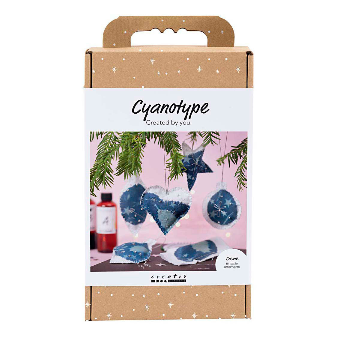 Creativ company hobbyset cyanotypie kerstdecoraties met cyanotypie blauw