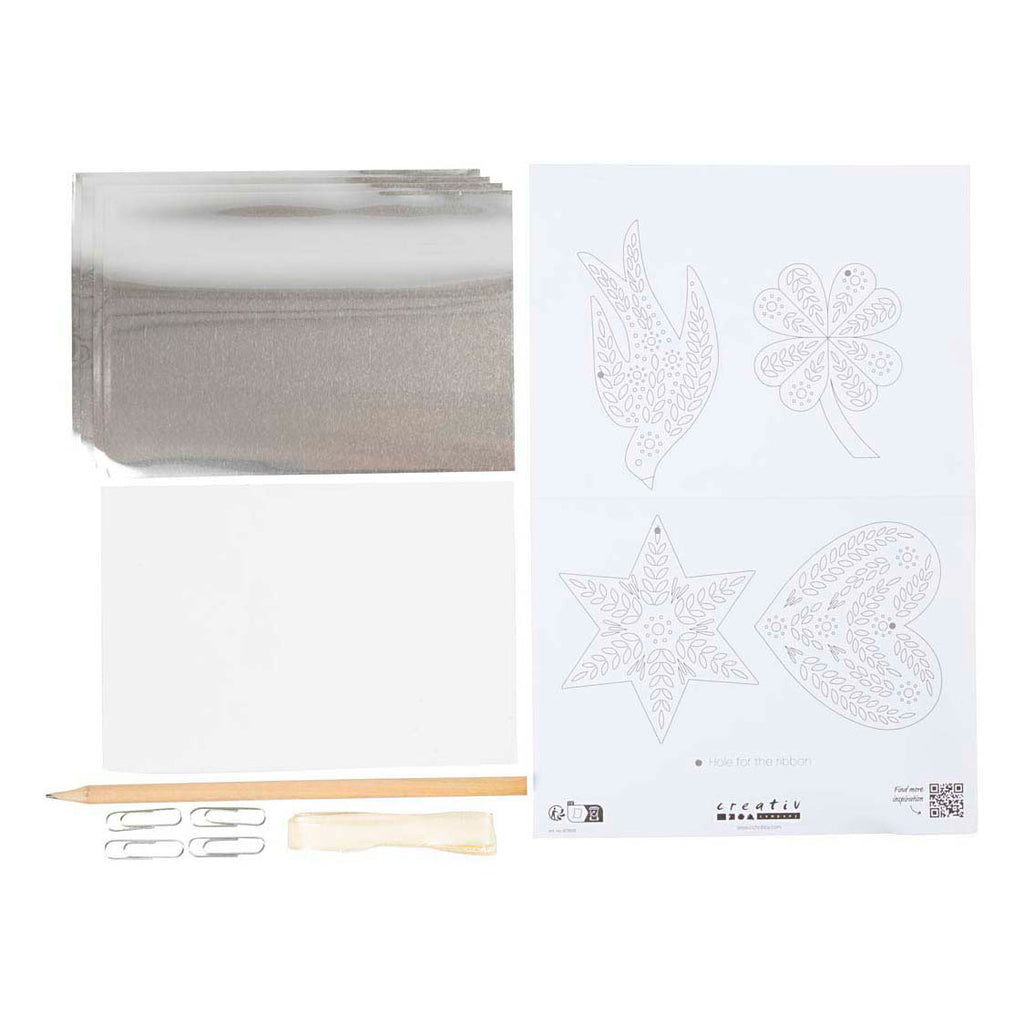 Creativ company mini hobbyset decoratie kerstdecoratie silver metal