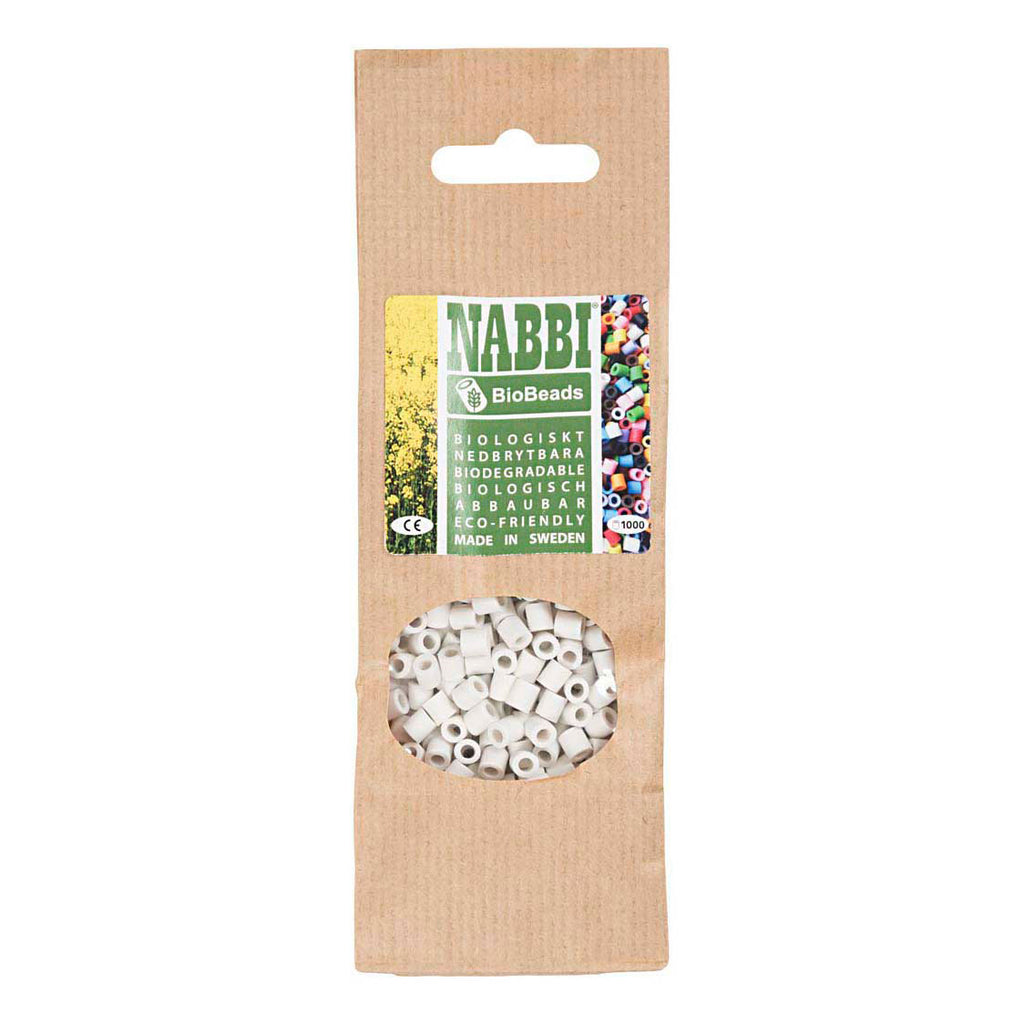 Creativ company nabbi biobeads 5x5mm wit - 1000st.