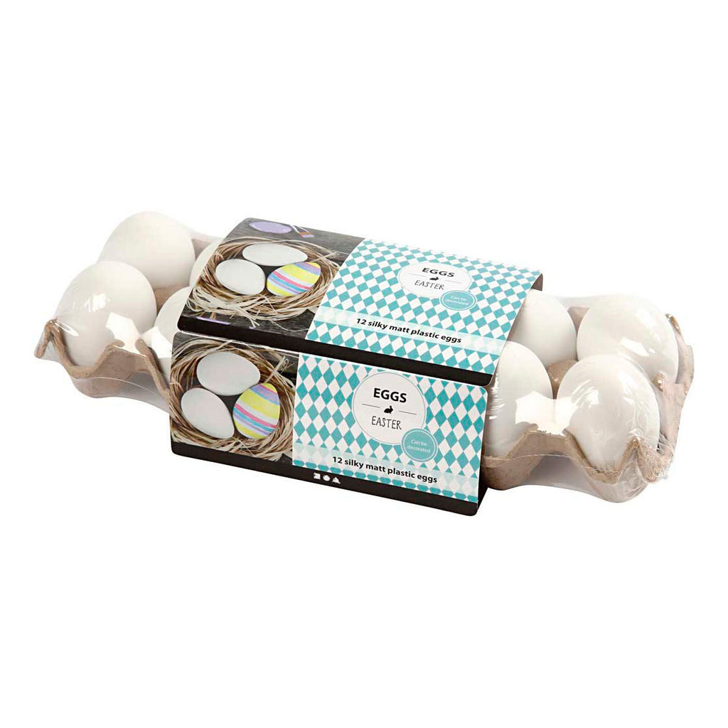 Creativ Company - Creativ Company Kunststof eieren in eierdoos 6cm - 12 stuks