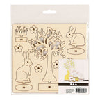 Creativ company diy houten figuren hazen, boom en paddestoelen