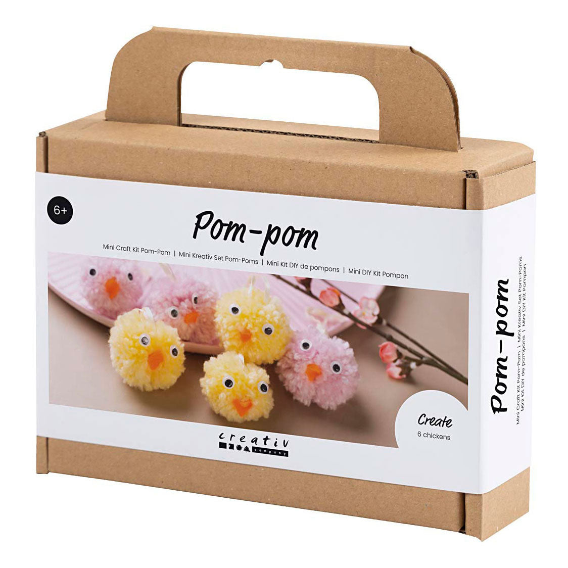 Creativ company mini hobbyset pompom schattige paaskuikens