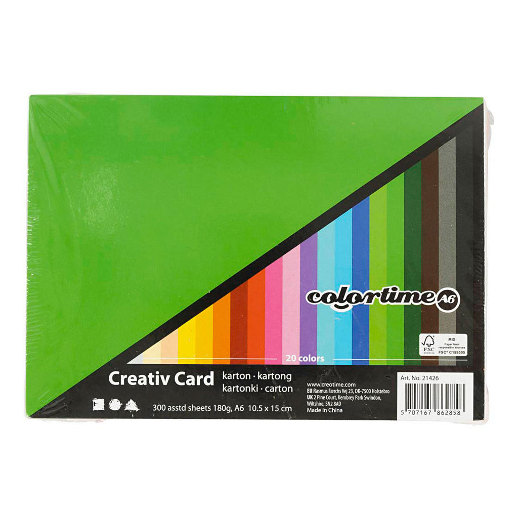 Creativ Company - Creativ Company Http://www.cchobby.nl/gekleurd-karton-a6-vel-105x148-mm-180-gr-diverse-kleuren-300-div-vellen-1-doos