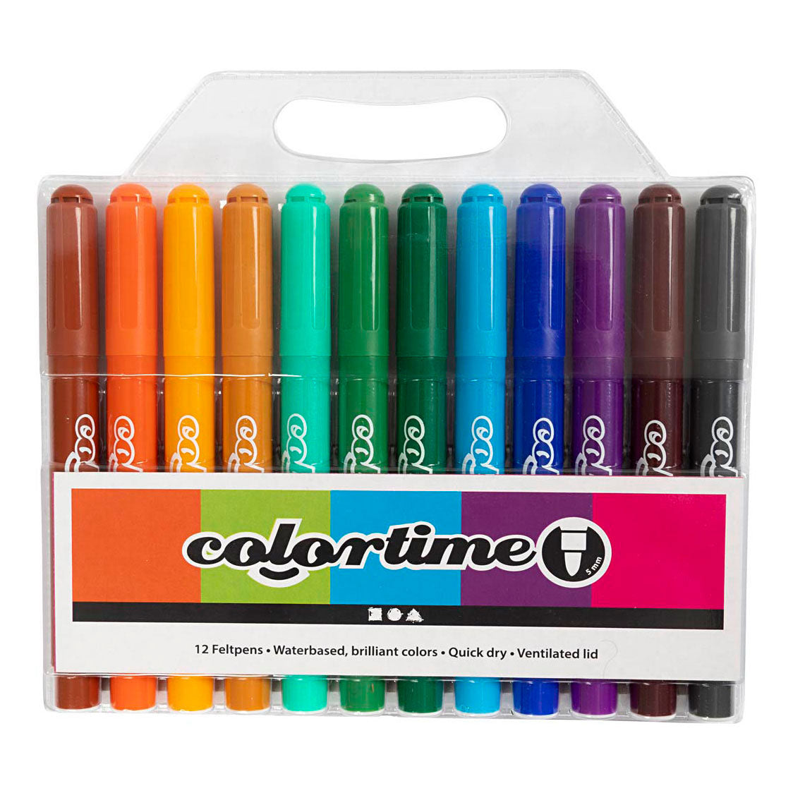 Creativ company colortime stiften - lijndikte 5mm - 12st..
