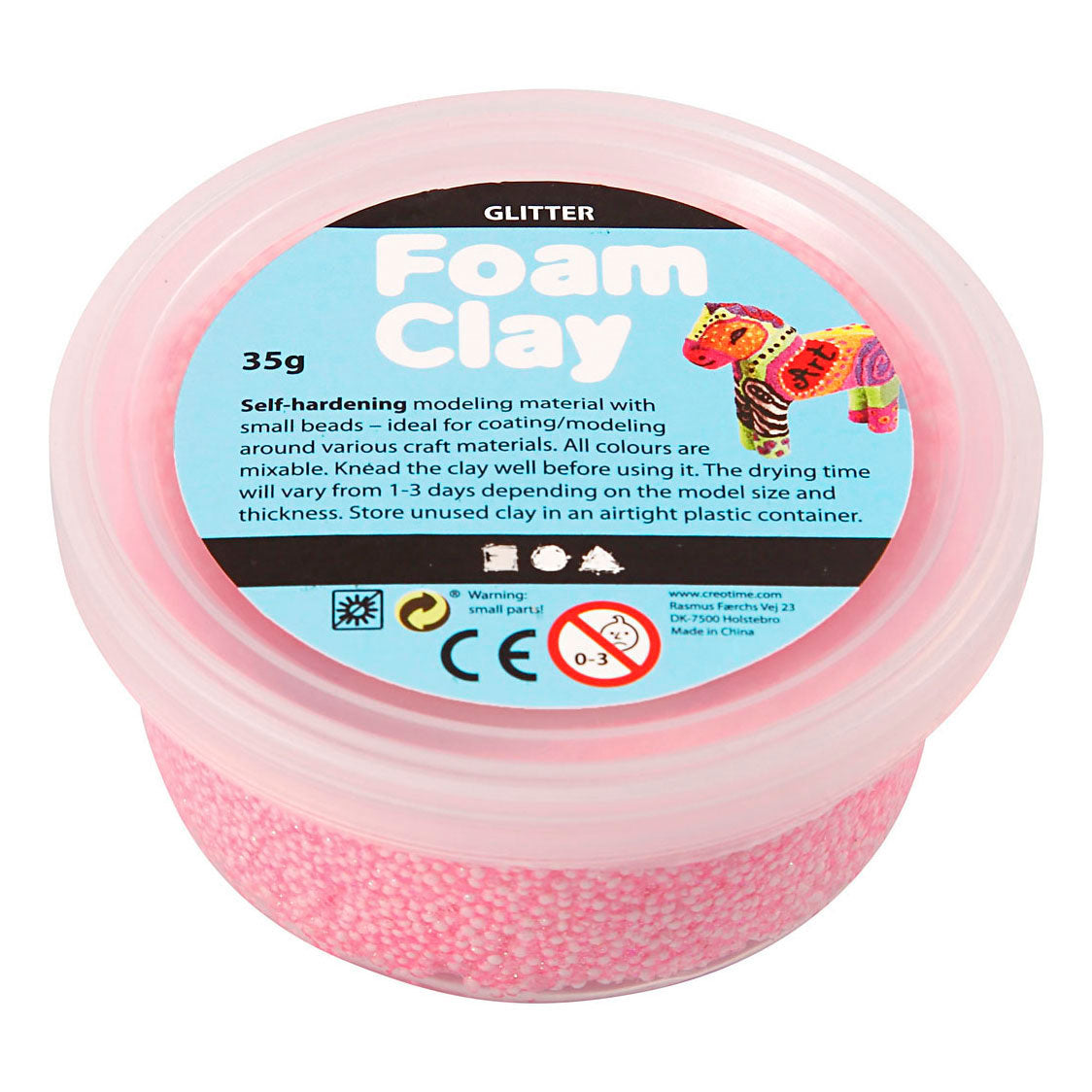 Creativ Company - Creativ Company Foam clay glitter lichtrood - 35gr.