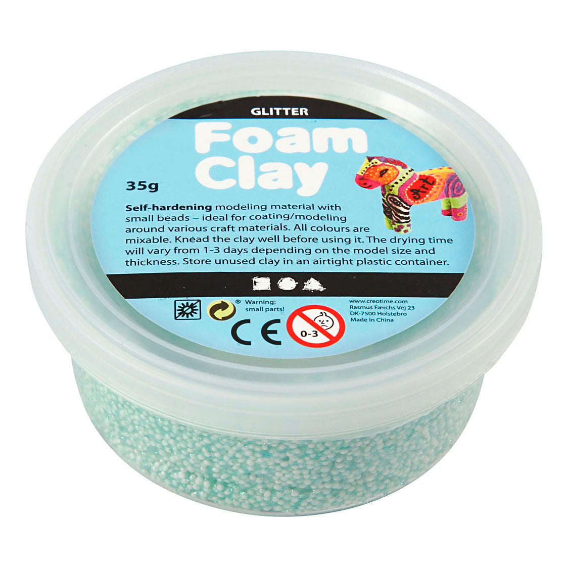 Creativ company foam clay glitter lichtgroen - 35gr.