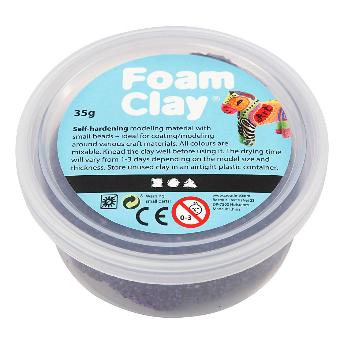 Creativ company foam clay paars - 35gr.