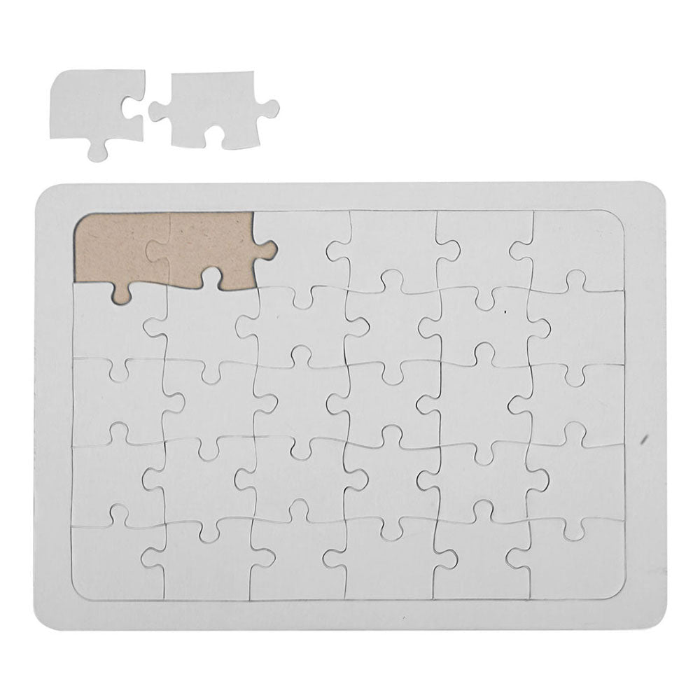 Creativ Company - Creativ Company Kartonnen puzzel wit - 15x21cm