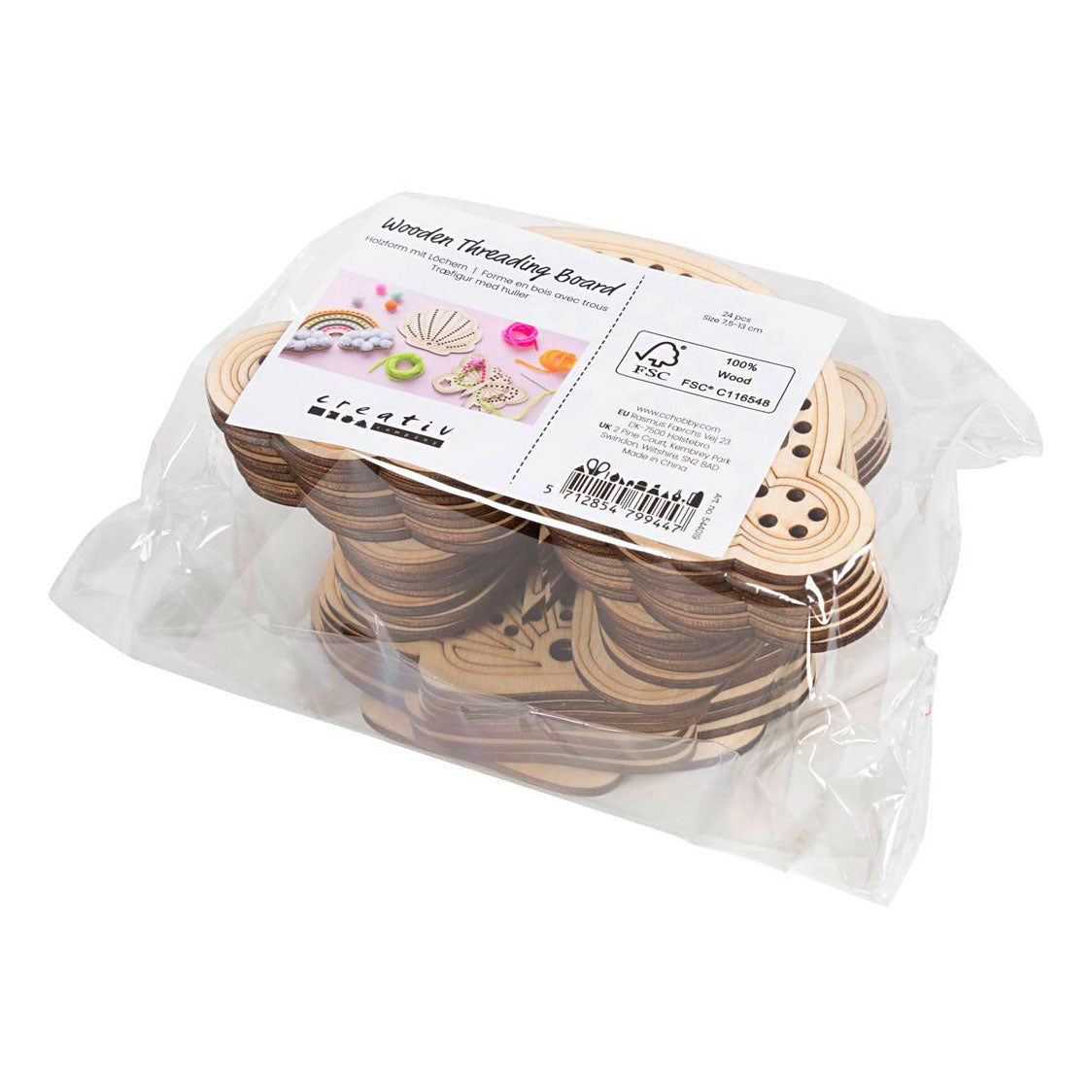 Creativ Company - Creativ Company Https://www.cchobby.nl/houten-vorm-met-gaten-regenboog-schelp-vlinder-afm-7-5-13-cm-24-stuk-1-doos