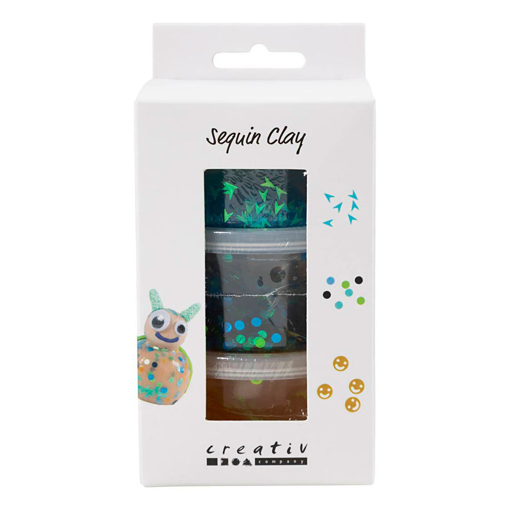 Creativ Company - Creativ Company Sequin clay blauw/groen - 6x60gr.