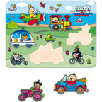 Bumba - Bumba puzzel - houten inlegpuzzel - voertuigen